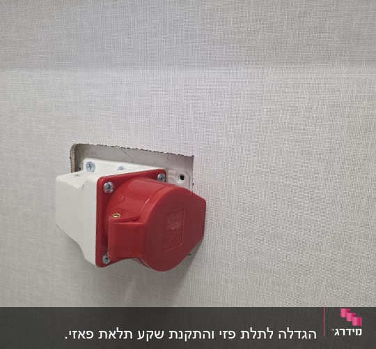 שקע חשמלי מותקן בקיר